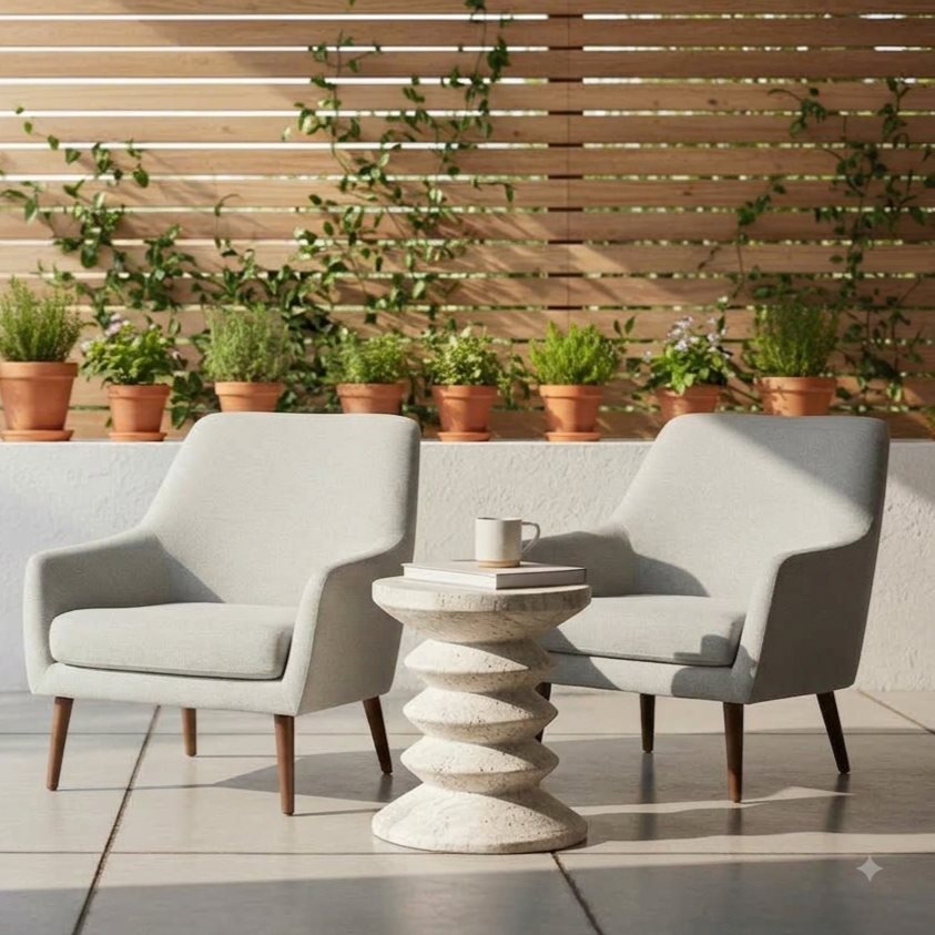 TS-04 - Pleated Column Stool